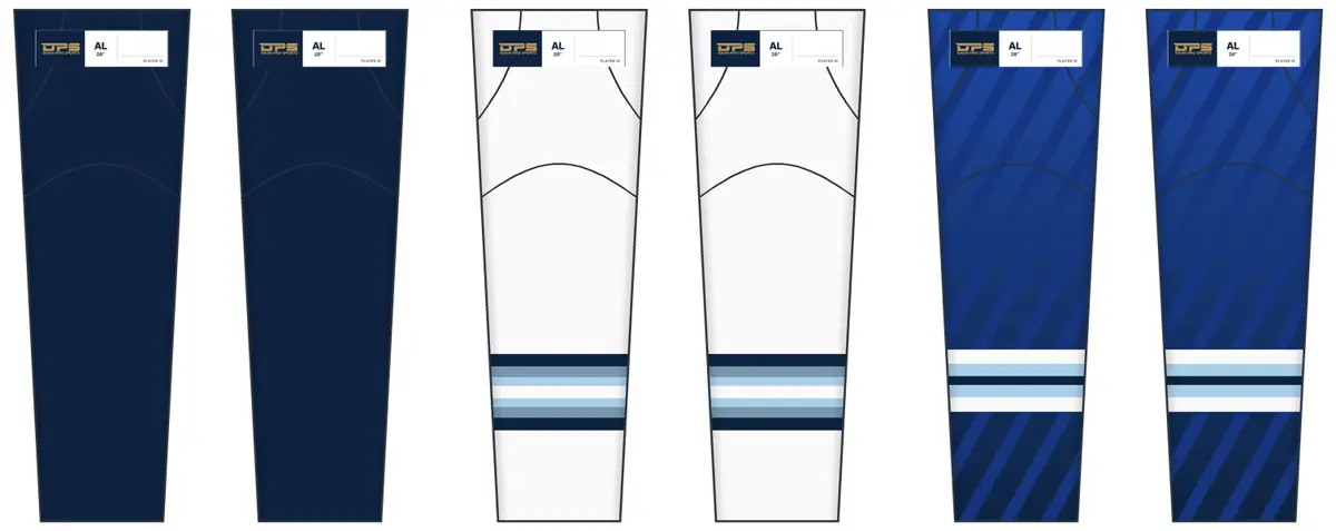 DPS practice, pro game and sublimated hockey socks